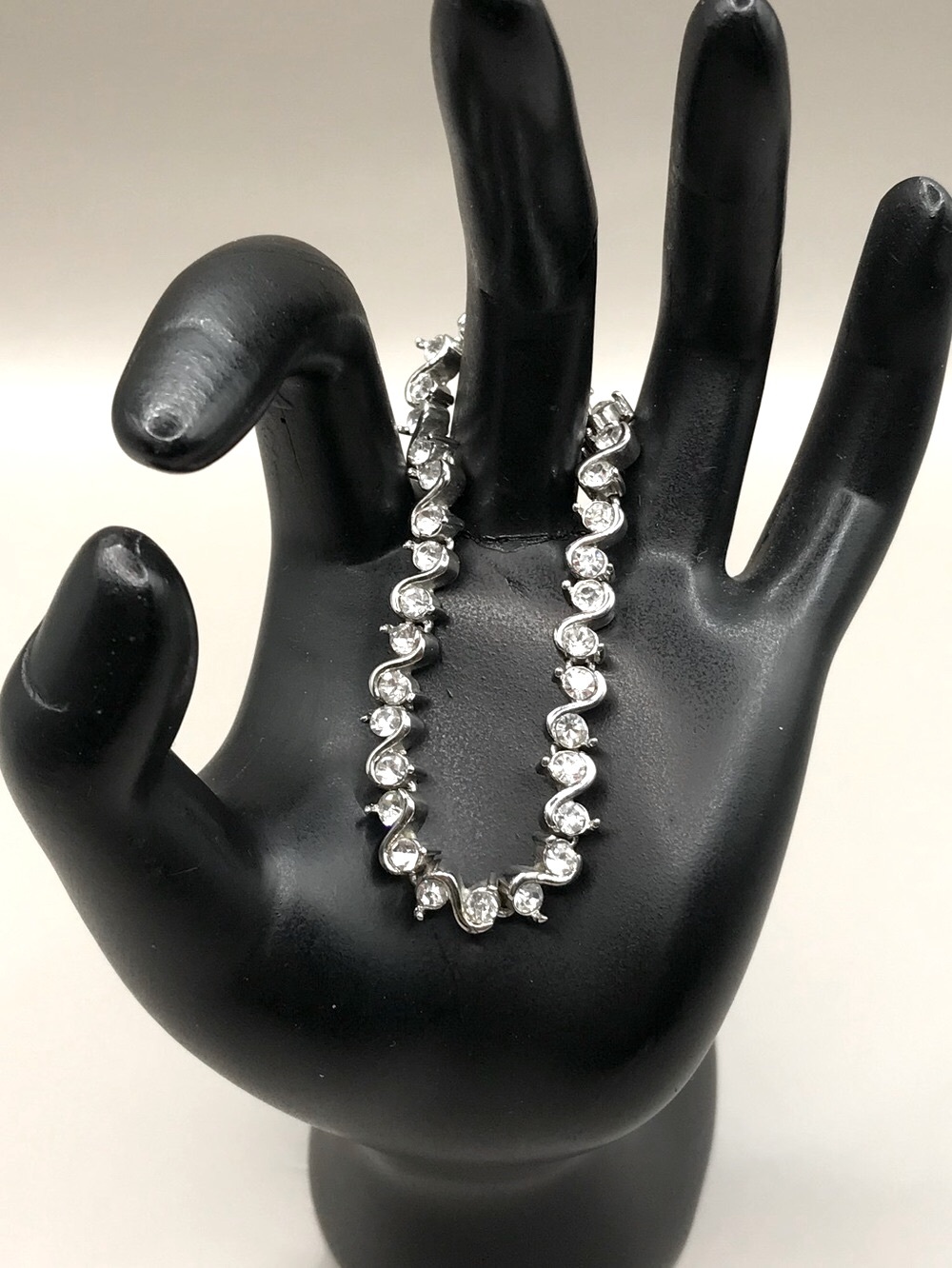 Silver-Tone & Crystal Tennis Bracelet